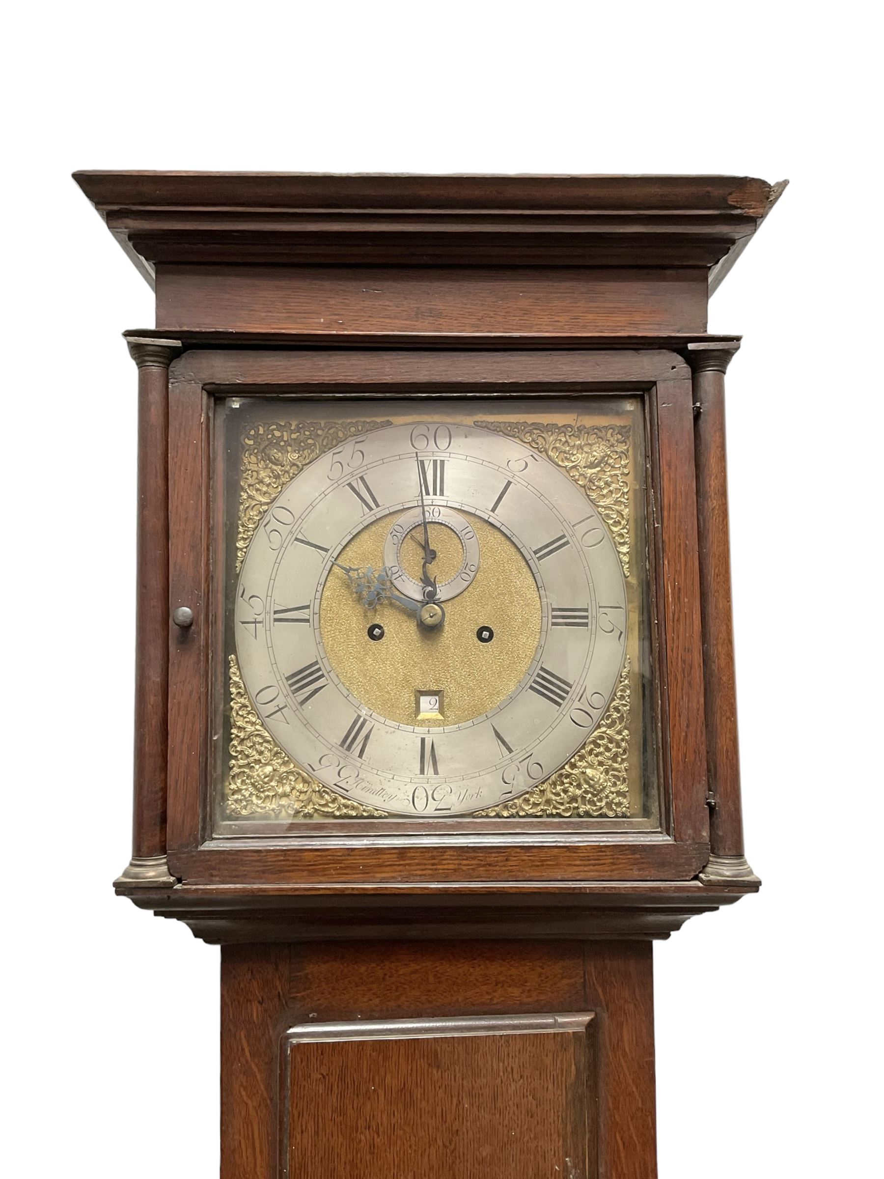 Henry Hindley of York 18th century 8day oak cased longcase clock