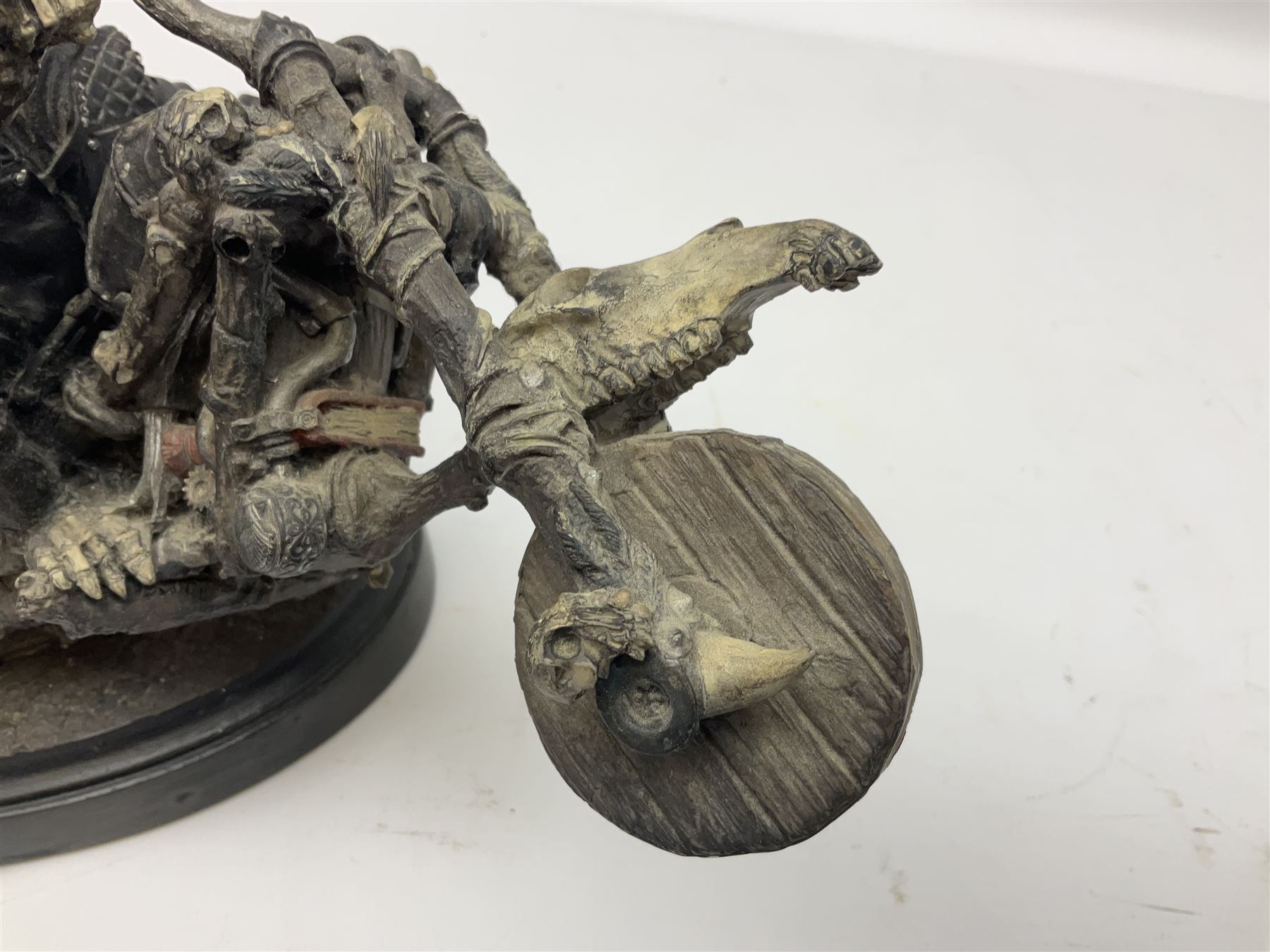 Terry Pratchett Discworld figure, Death on a Motorcycle DW44, designed by Clarecraft