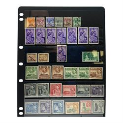 Mostly Commonwealth stamps with many from the reign of King George VI, including Aden, Ascension, Antigua, Australia, Bahamas, Bermuda, Barbados, Basutoland, British Guiana, British Honduras, British Solomon Islands, Burma, Newfoundland, Canada, Cayman Islands, Ceylon, Cyprus, Dominica, Fiji, Gambia, Gibraltar, Gold Coast, Grenada, Hong Kong, India, Jamaica, Malaya, Malta, New Zealand etc, housed on stock sheets