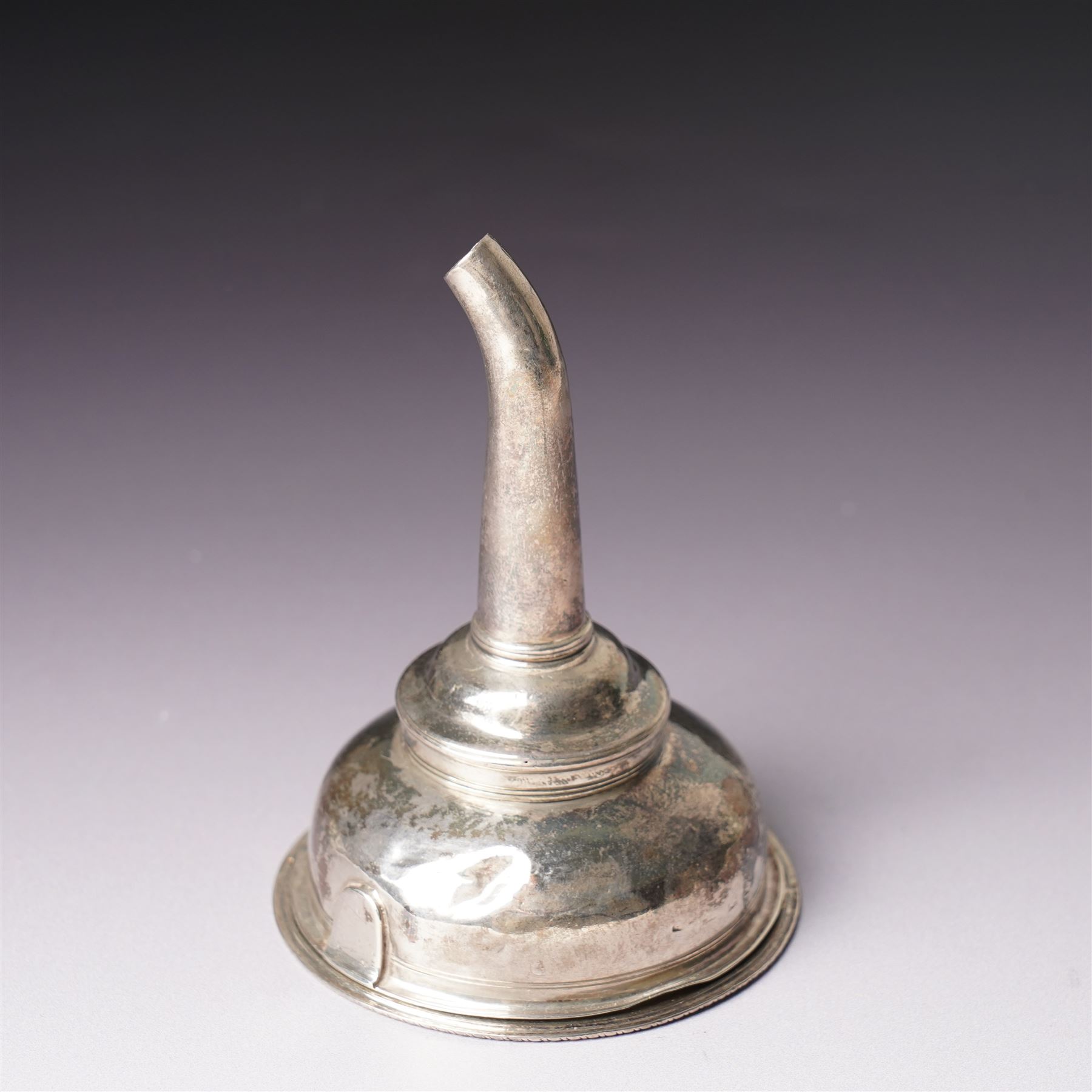 George III silver wine funnel engraved with a monogram L11cm marks rubbed
