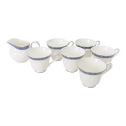 Royal Doulton Atlanta tea and dinner service for six, comprising dinner plates, side plates, dessert plates, bowls, cups and saucers and a milk jug 
