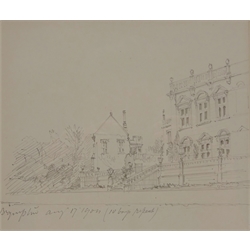  Four late 19th/early 20th century pencil sketches including Tunstall Church, Througham Farm, Stroud signed, titled and dated by John Johnson max 12cm x 23cm (4)  