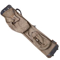 Set of eight Hickory golf clubs with a canvas golf bag