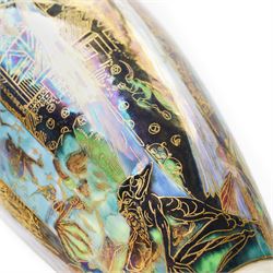 Wedgwood Fairyland lustre Malfrey Pot, circa 1920, designed by Daisy Makeig-Jones, in the Candlemas pattern no Z5157, shape 2311, with printed marks beneath, H18.5cm 