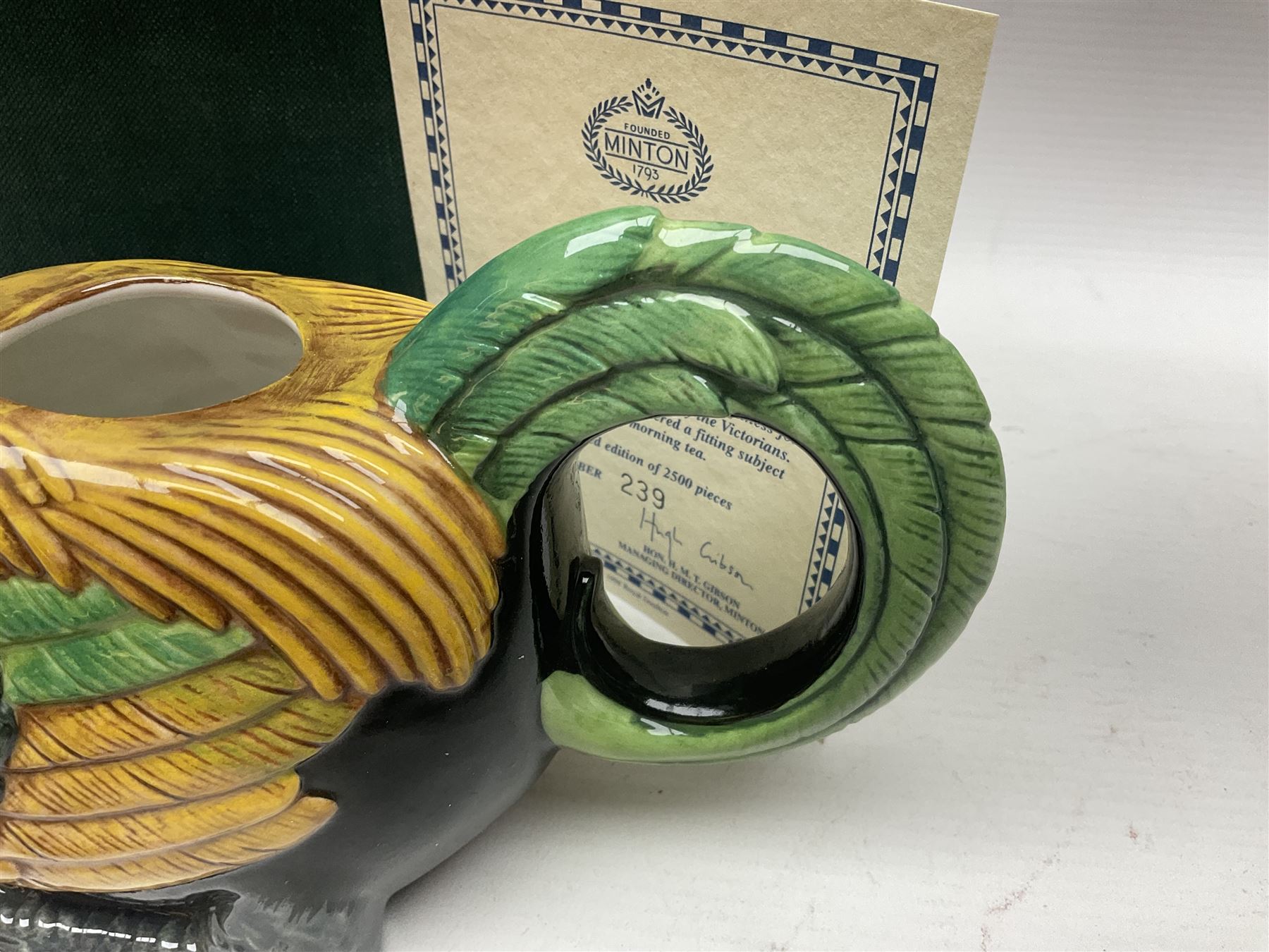 Minton Archive collection cockerel teapot, limited edition 239/2500, with certificate and original box