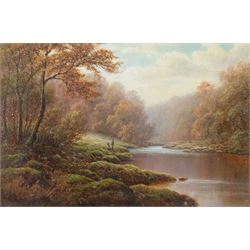 William Mellor (British 1851-1931): 'On the Wharfe - Yorkshire', oil on board signed, titled on the mount 20cm x 30cm