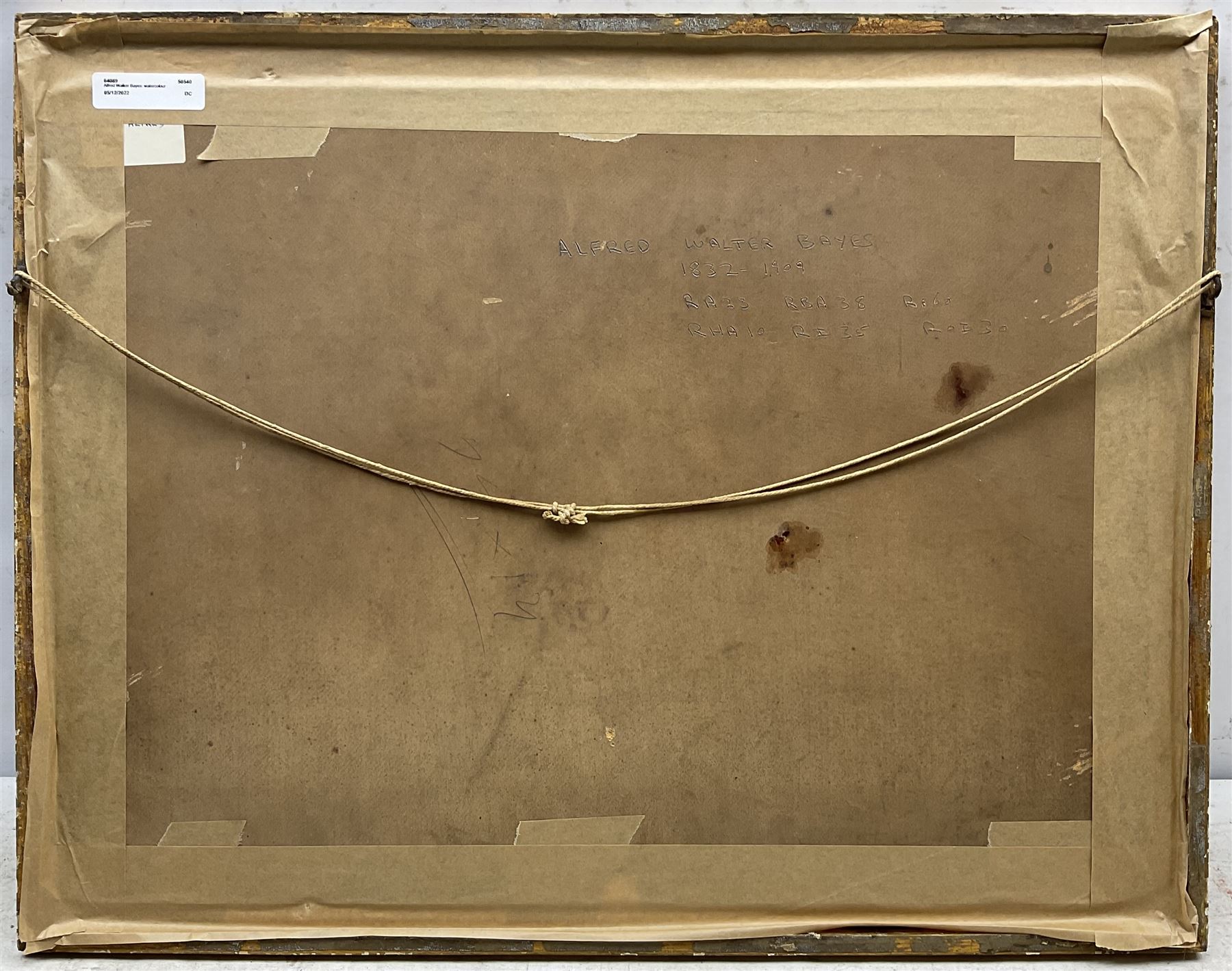 Attrib. Alfred Walter Bayes (British 1832-1909): Cattle by the Riversde, watercolour unsigned, inscribed in a later hand verso 27cm x 37cm