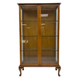 20th century mahogany glazed display cabinet