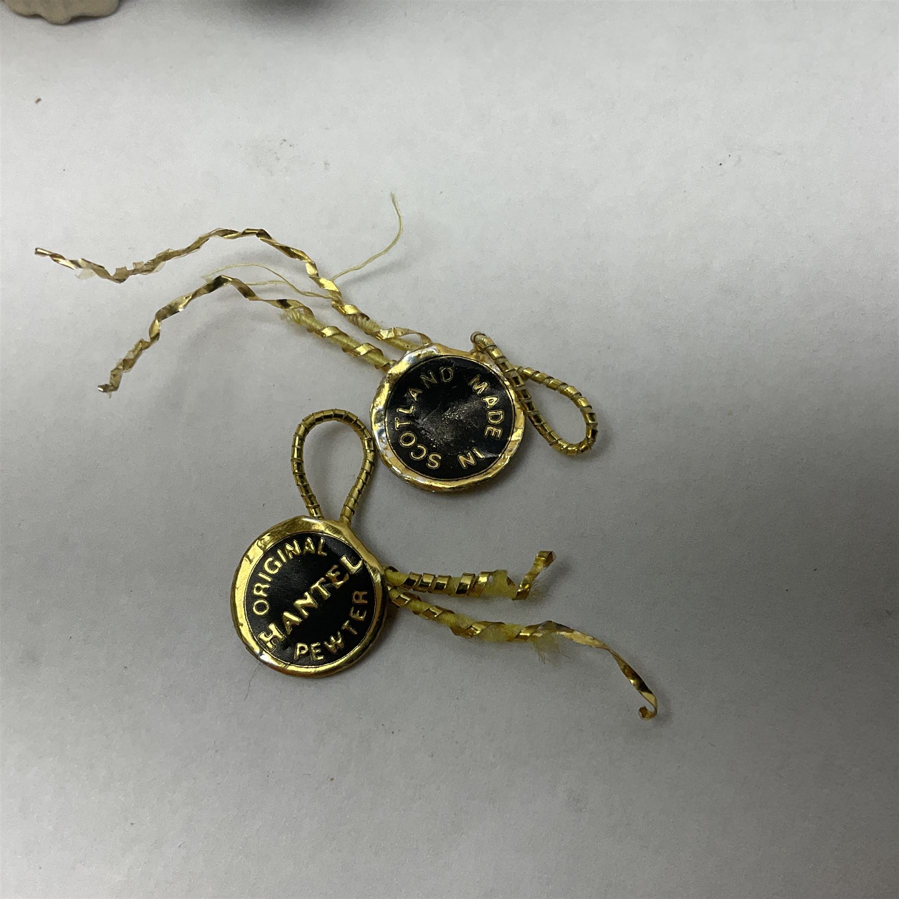 Seven Hantel miniature articulated pewter teddy bears, including bride and groom 