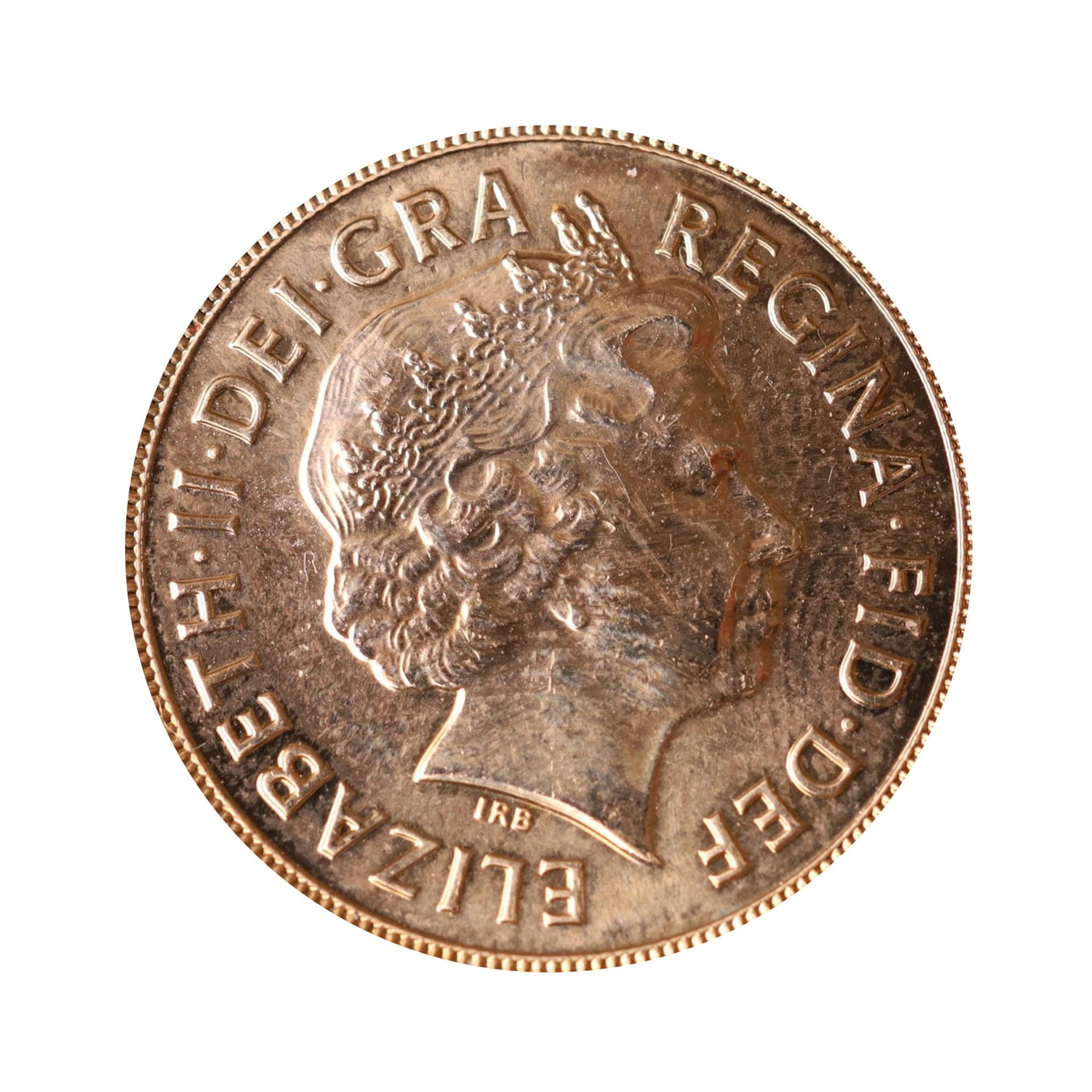 Queen Elizabeth II 2012 'Diamond Jubilee' gold full sovereign coin, retailed by Baird & Co Ltd, cased with certificate