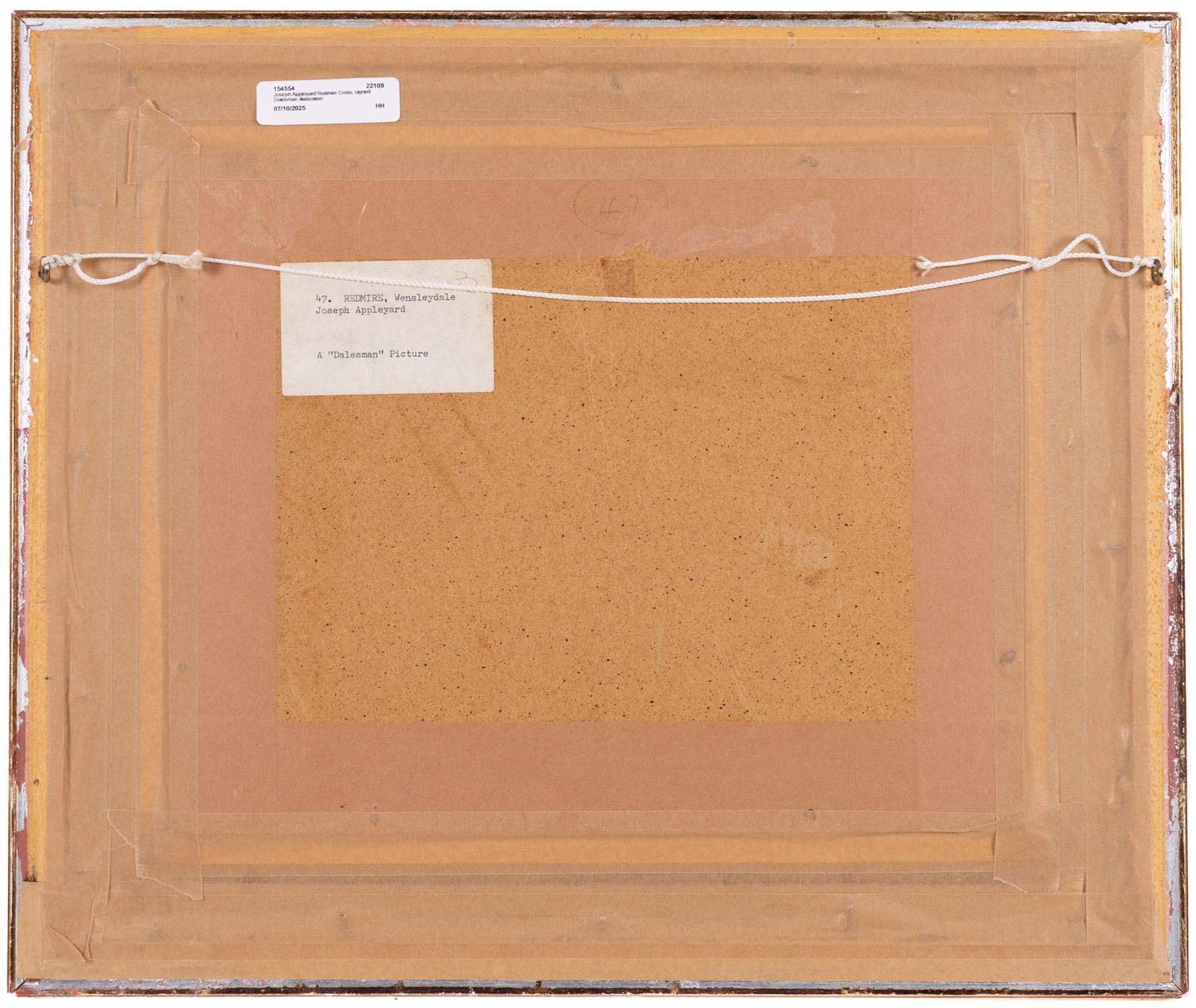 Joseph Appleyard (Yorkshire 1908-1960): 'Redmire -Wensleydale', watercolour signed and dated '42, titled and labelled as a 'Dalesman' illustration verso, 15cm x 23cm 