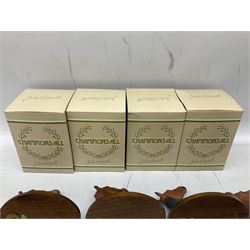 Beswick set of horse head wall plaques 'Champions all', comprising Arkle no.2700, The Minstrel no.2701, Red Rum no.2702, Troy no.2699, all with original boxes