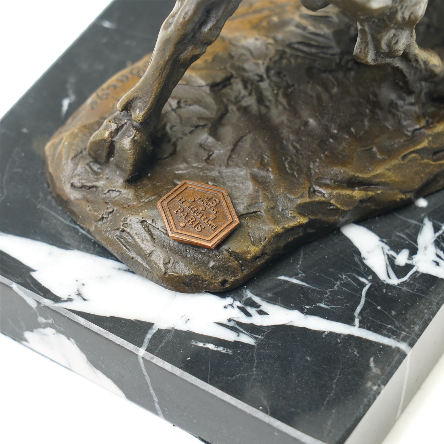 After Antoine Louis Barye - bronze figure of a charging Bull, H13cm