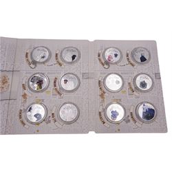 Harry Potter Wizarding World Official Coin Collection comprising twelve Samoa half dollar coins and a Harry Potter 'The Hogwarts Crest Masterpiece' medallion, cased with certificate