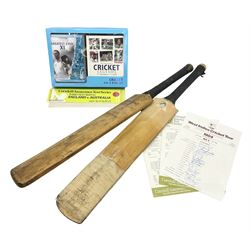 Cricket; 1984 The West Indies tour of the United Kingdom, the official autograph sheet with 19 original signatures of the touring side, including Clive Lloyd and Vivian Richards, together with The Hammond Autograph Extra Special cricket bat and another cricket bat  etc