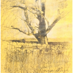 Emerson Mayes (British 1972-): 'Tree Study, November IV', mixed media signed, William Shone (British 20th century): 'Willows on the Went, Kirk Smeaton', watercolour signed, and Elizabeth Garnett Orme, 'Little Owl', oil signed, all titled verso, max 36cm x 53cm (3) 
Notes: William Shone FRSA lived in Pontefract and taught at Bradford College of Art