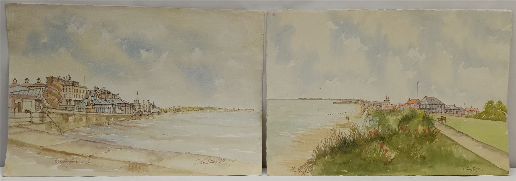 Tony Haigh (British c1936-2012): 'Bridlington', pair watercolours signed and titled 38cm x 57cm (2) (unframed)