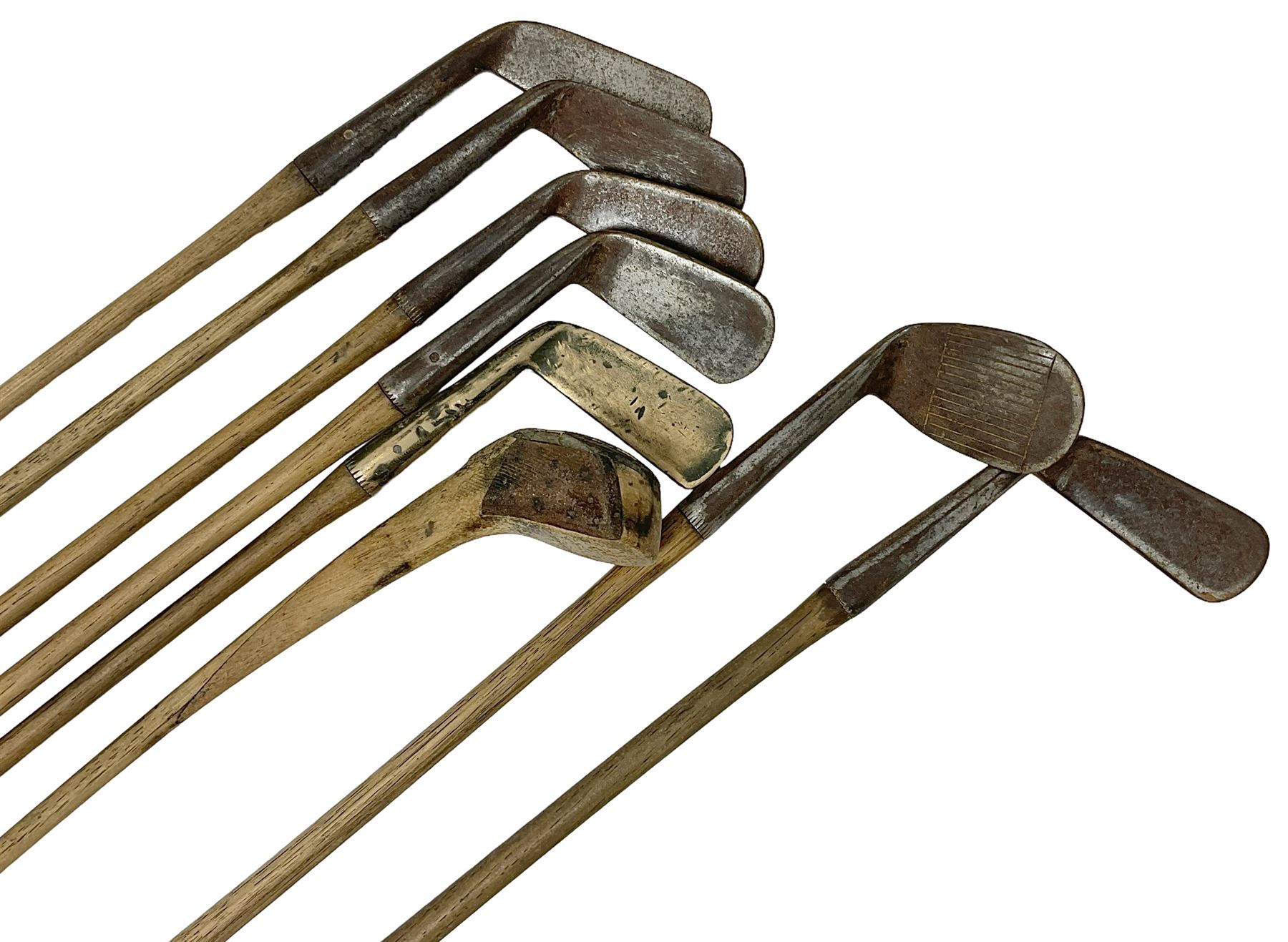Collection of vintage wooden shaft golf clubs, including J & D Clark,  J Winton, etc (7)