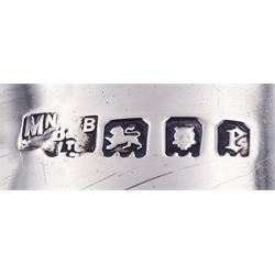 1920's silver tea caddy, of plain cylindrical form, hallmarked Mappin & Webb Ltd, London 1920, H9cm, approximate weight 3.66 ozt (114 grams)