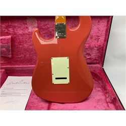 Burns Club Series Marquee electric guitar in fiesta red with maple fretboard; serial no.2002491 L100cm; in hard case with GuitarKes service and set-up certificate dated January 2022