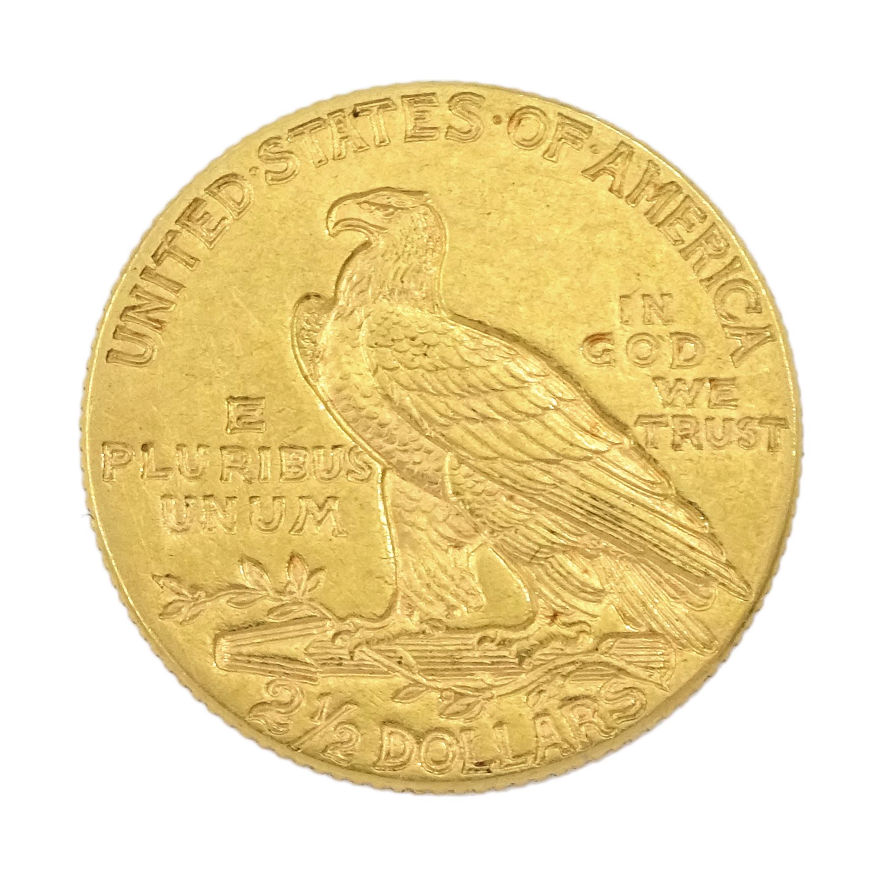 United States of America 1912 Indian head gold two and a half dollar coin