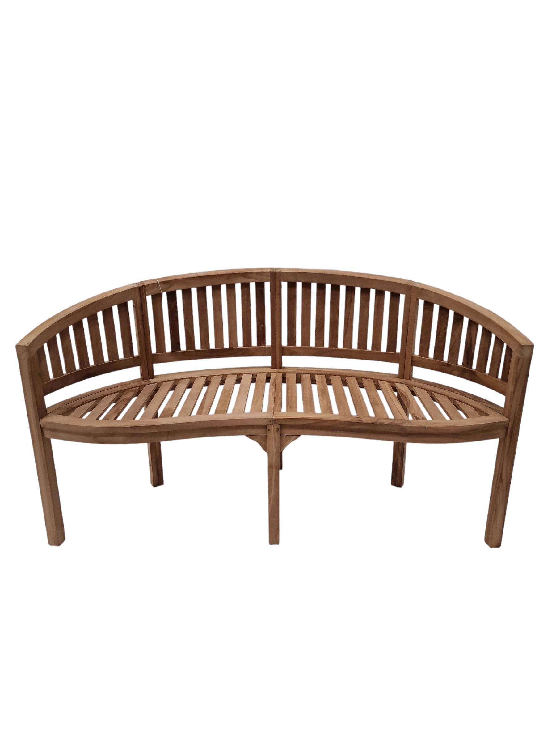 Teak wood slatted serpentine garden bench  - THIS LOT IS TO BE COLLECTED BY APPOINTMENT FROM DUGGLEBY STORAGE, GREAT HILL, EASTFIELD, SCARBOROUGH, YO11 3TX