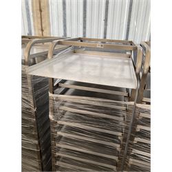 Stainless steel commercial tray rack trolley, 18 racks complete with 18 aluminium trays, tray size 66cm x 46 cm - THIS LOT IS TO BE COLLECTED BY APPOINTMENT FROM DUGGLEBY STORAGE, GREAT HILL, EASTFIELD, SCARBOROUGH, YO11 3TX