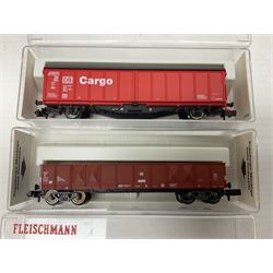 Fleischmann 'N' gauge - thirteen goods wagons Nos.8201K, 8234K, 8240K, 8282, 8325, 8330, 8372K, 8488K, 8515K, 834606K, 852401K, 852404K & 868523K; all boxed (13)
