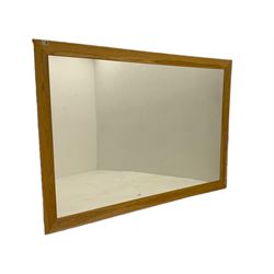 Large light oak framed wall mirror