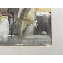 Maurice William Partridge (British 1913-1973): Abstract Cityscape, watercolour signed and dated '67, 28cm x 38cm 