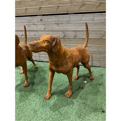 Pair of heavy cast iron garden Hunting dogs - THIS LOT IS TO BE COLLECTED BY APPOINTMENT FROM DUGGLEBY STORAGE, GREAT HILL, EASTFIELD, SCARBOROUGH, YO11 3TX