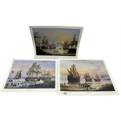 Michael James Whitehand (British 1941-): 'Shipping on the River Humber', limited edition colour print signed and numbered 191/200 together with six further unframed max 60cm x 81cm