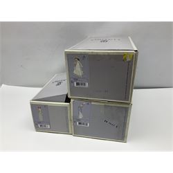 Three Lladro figures of ladies comprising 'The Flirt' model no 5789, 'Ingenue' model no 5487 and 'Carefree' model no 5790, all with boxes