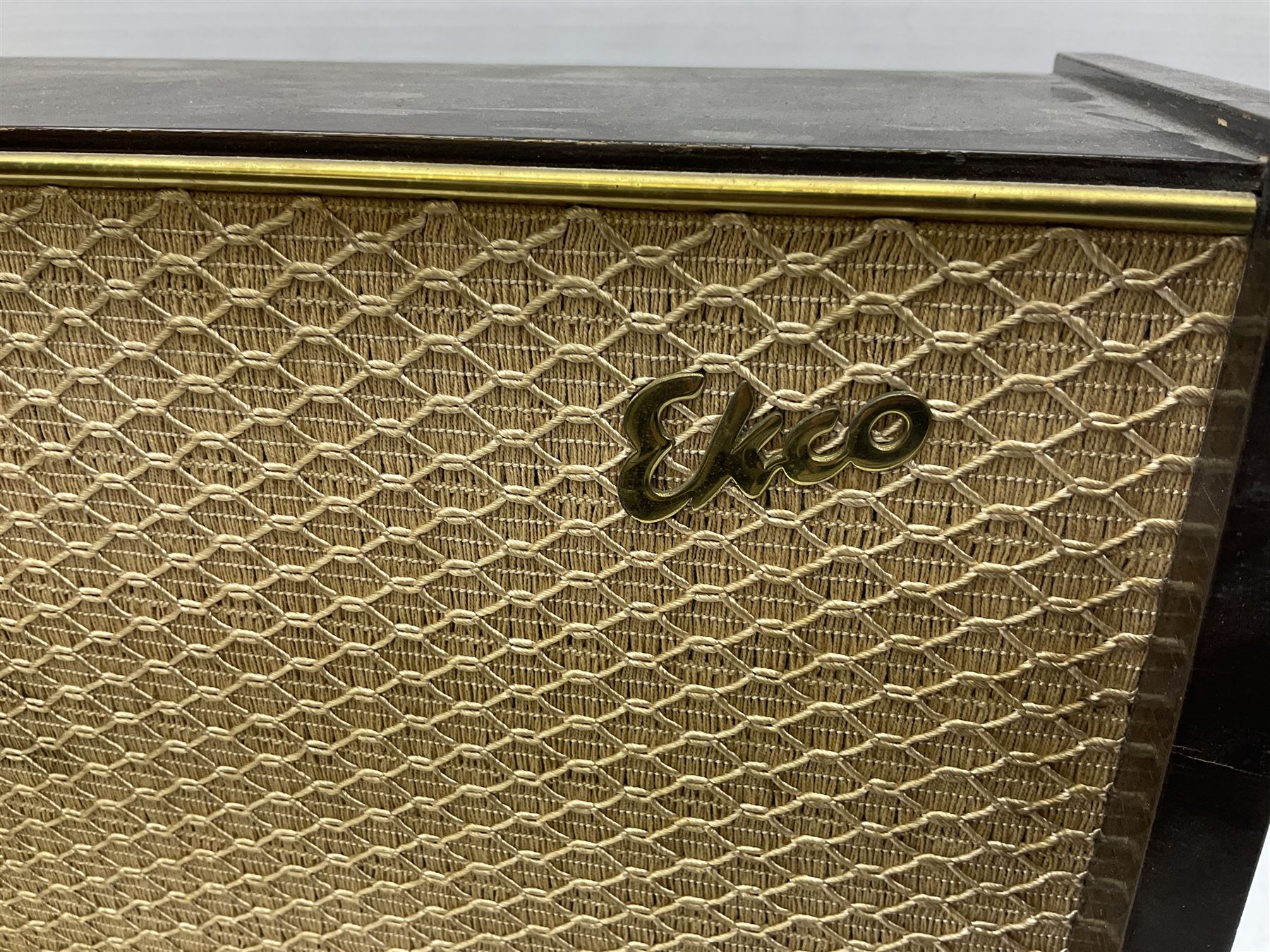 1955 Pye Fenman II valve radio in walnut veneered case, W58cm, together with a 1950s McMichael Type 854 valve radio with Bakelite knobs, W47cm H39cm D24cm, and 1957 Ekco Type A320 radio in dark walnut veneered case (3)