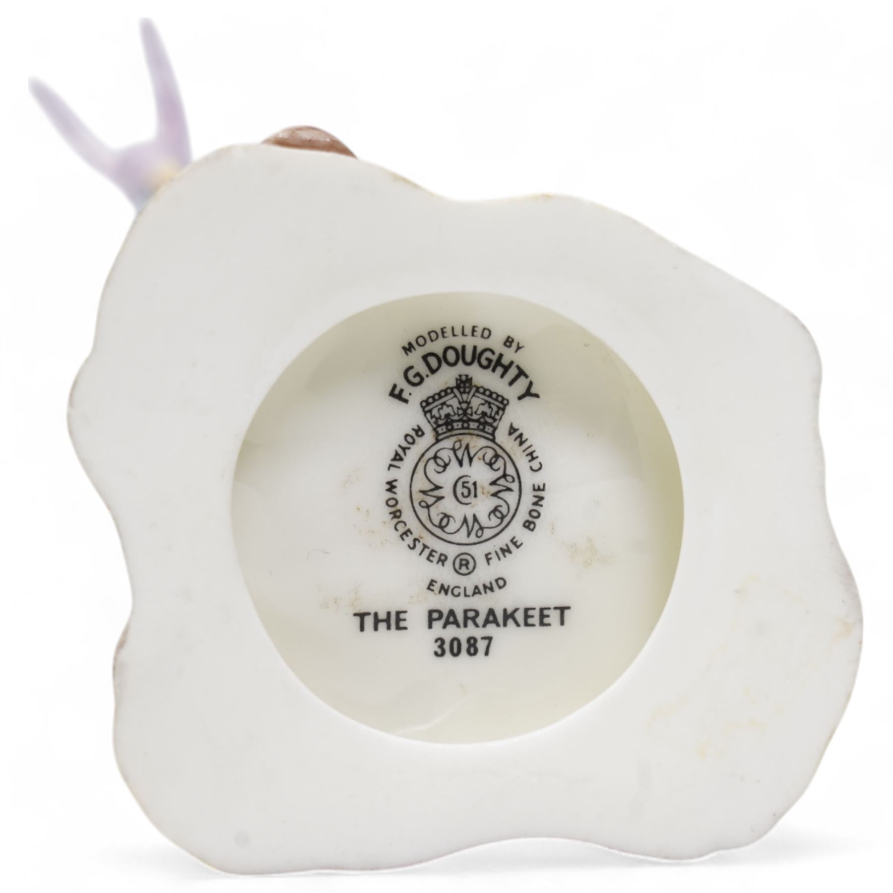 Eight Royal Worcester figures, to include 'The Parakeet' 'Monday's Child' 'Friday's Child' 'Grandmothers Dress' 'Woodland Dance' etc (8)