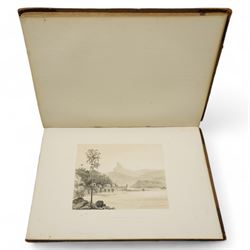 Sir William Gore Ouseley (British 1797-1866): 'Views in South America, from original drawings made in Brazil the River Plate, the Parana, &c', folio containing twenty six (26) tinted lithograph plates with lithographed titled and plan, dedication to Prince Albert with list of plates on verso, pub. London: Thomas McLean 1852, bound in oxblood leather and brown cloth
