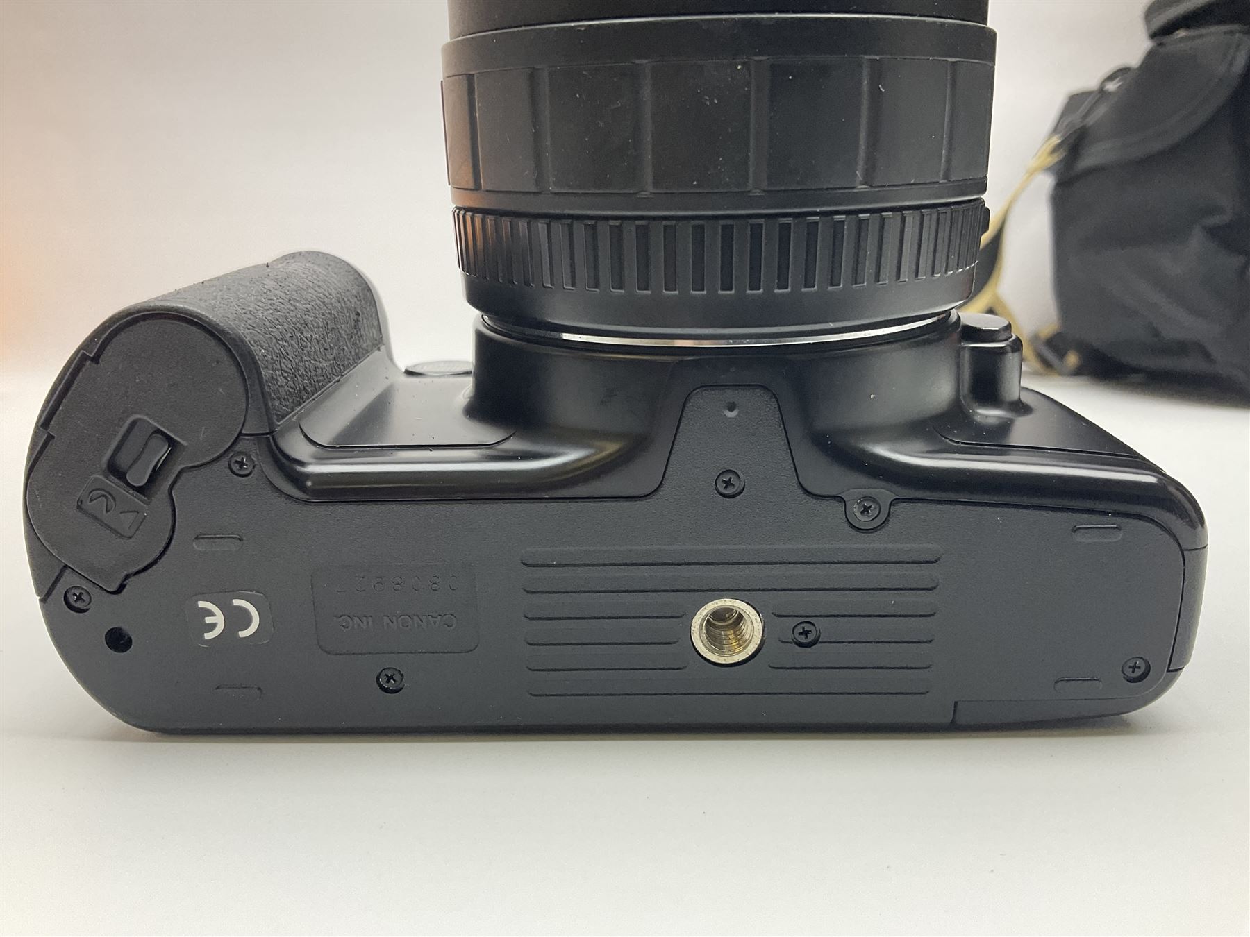 Four camera bodies, to include, Ricoh KR-10 serial no. 38826, Pentax MZ-M serial no. 4185969 with 'SMC Pentax- M 1:3.5 28mm' lens, Canon EOS500 serial no. 080927, with 'Sigma Zoom 100-300mm 1:4.5-6.7 DL'  lens etc, with other camera lenses and equipment 