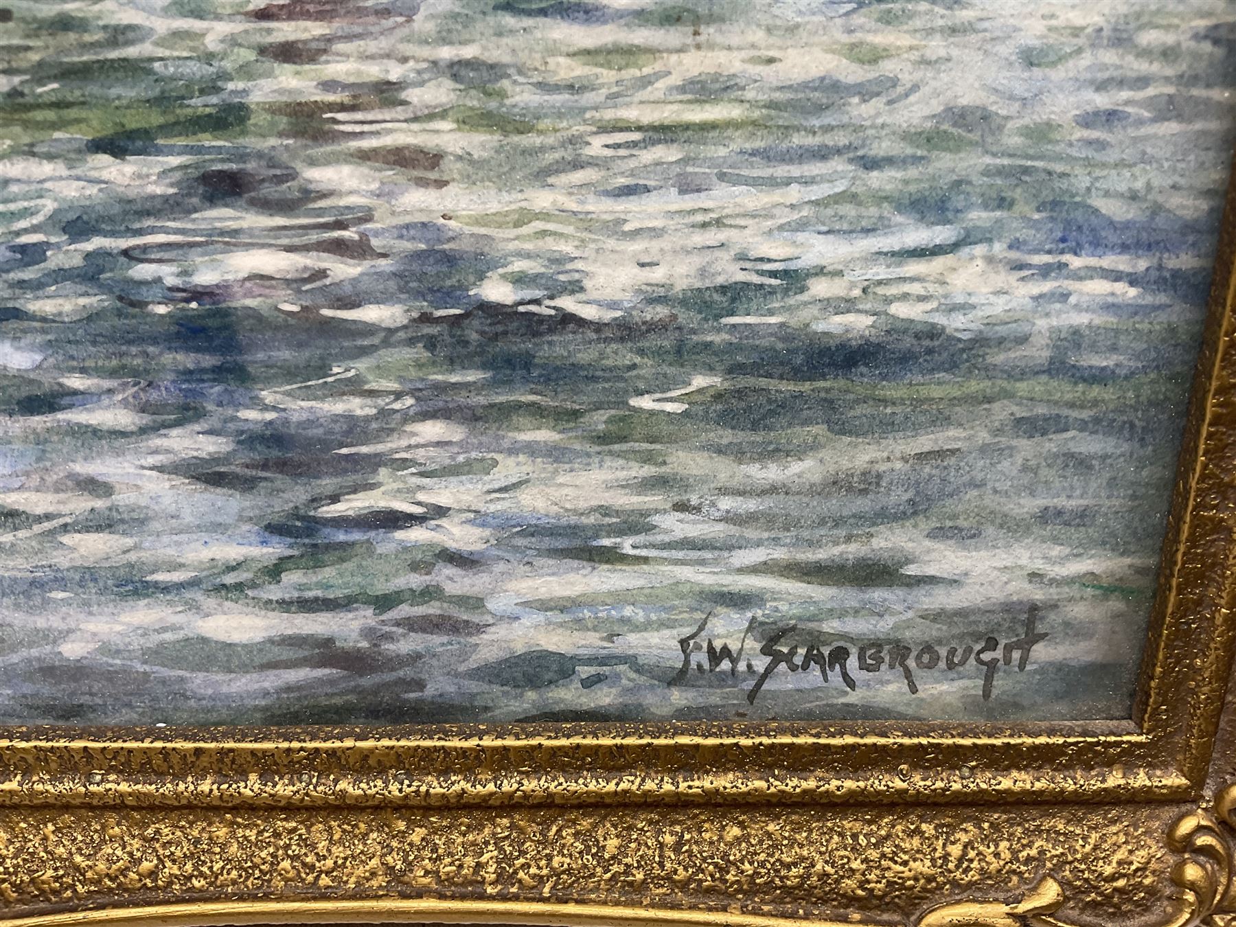 Frank (Frederick) William Scarborough (British 1860-1939): Kirkcaldy Boats - Scottish Coast, watercolour signed 27cm x 31cm