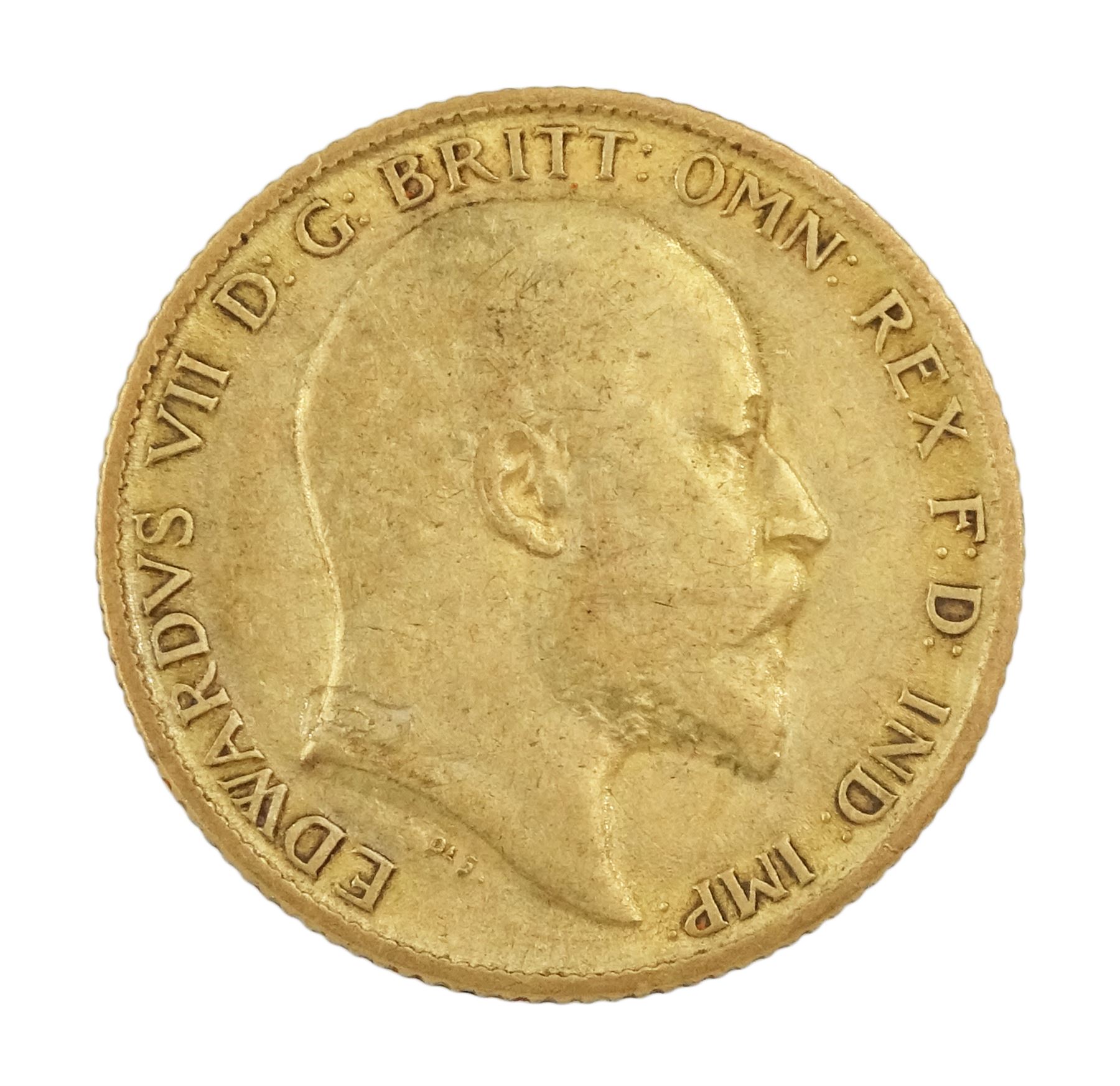 King Edward VII 1908 gold half sovereign coin