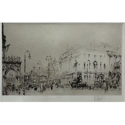 William Walcot RBA RE (British 1874-1943): 'Euston Road at St Pancras', drypoint etching signed in pencil, commissioned by Sir Valentine Crittall and pub. 1937, 17cm x 26cm 