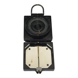 WWII British army fuel heater, the covered marked 1943 13 MB, together with Mark I military issued compass, together with two WWI leather belt cases, two swagger sticks and military ephemera   