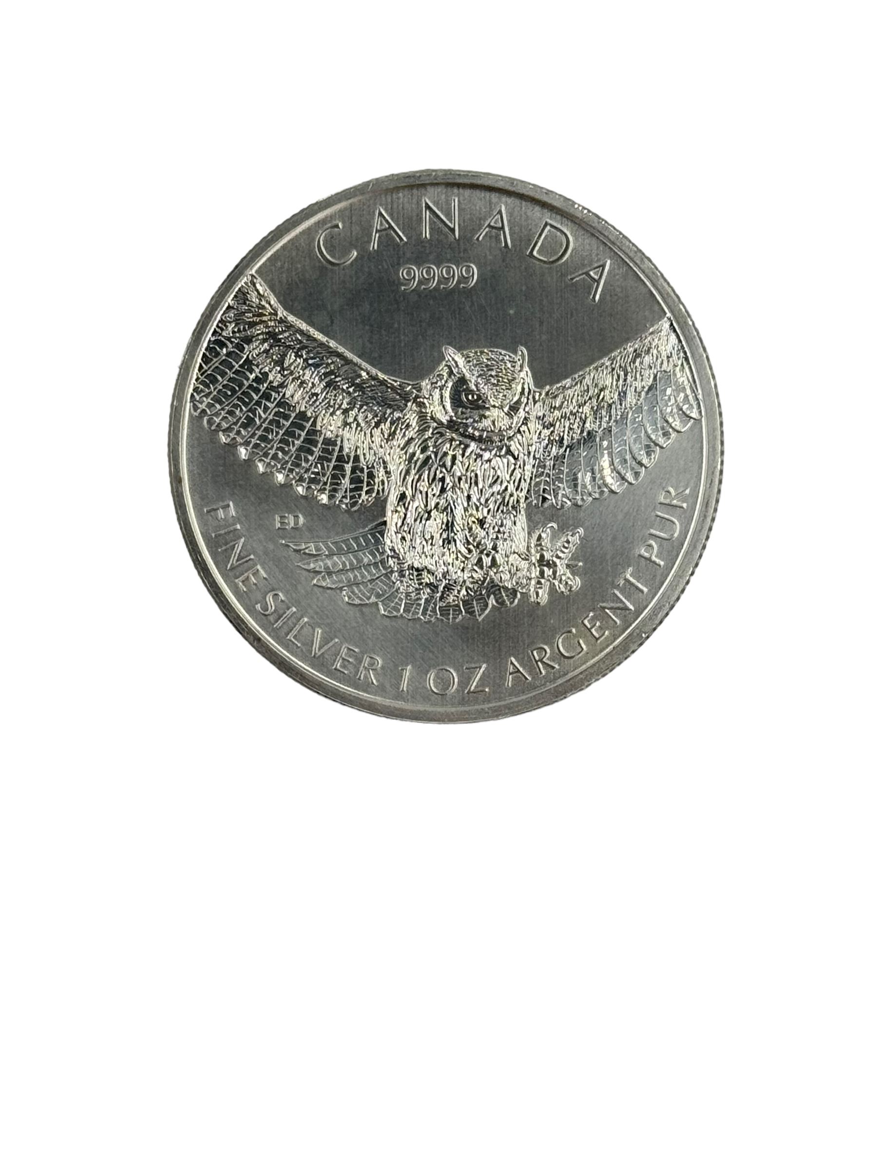 Ten Queen Elizabeth II Canada one ounce fine silver five dollar coins, including 2013 'Antelope', 2013 'Wood Bison', 2020 'Maple Leaf' etc