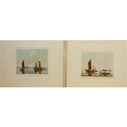  'Ships in Calm Water', two etchings signed by Randall Mason, Fishing Boats, two ethcings signed by A Arnold, 'St Giles, Edinburgh', etching signed by Edward Sharland (British 1884-1967) and three etchings by C Fitzgerald max 32cm x 38cm in two portfolios (8)  