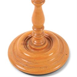 19th Century turned wig stand, H30cm