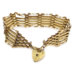  Gold six bar gate bracelet, hallmarked 9ct, approx 14.9gm  