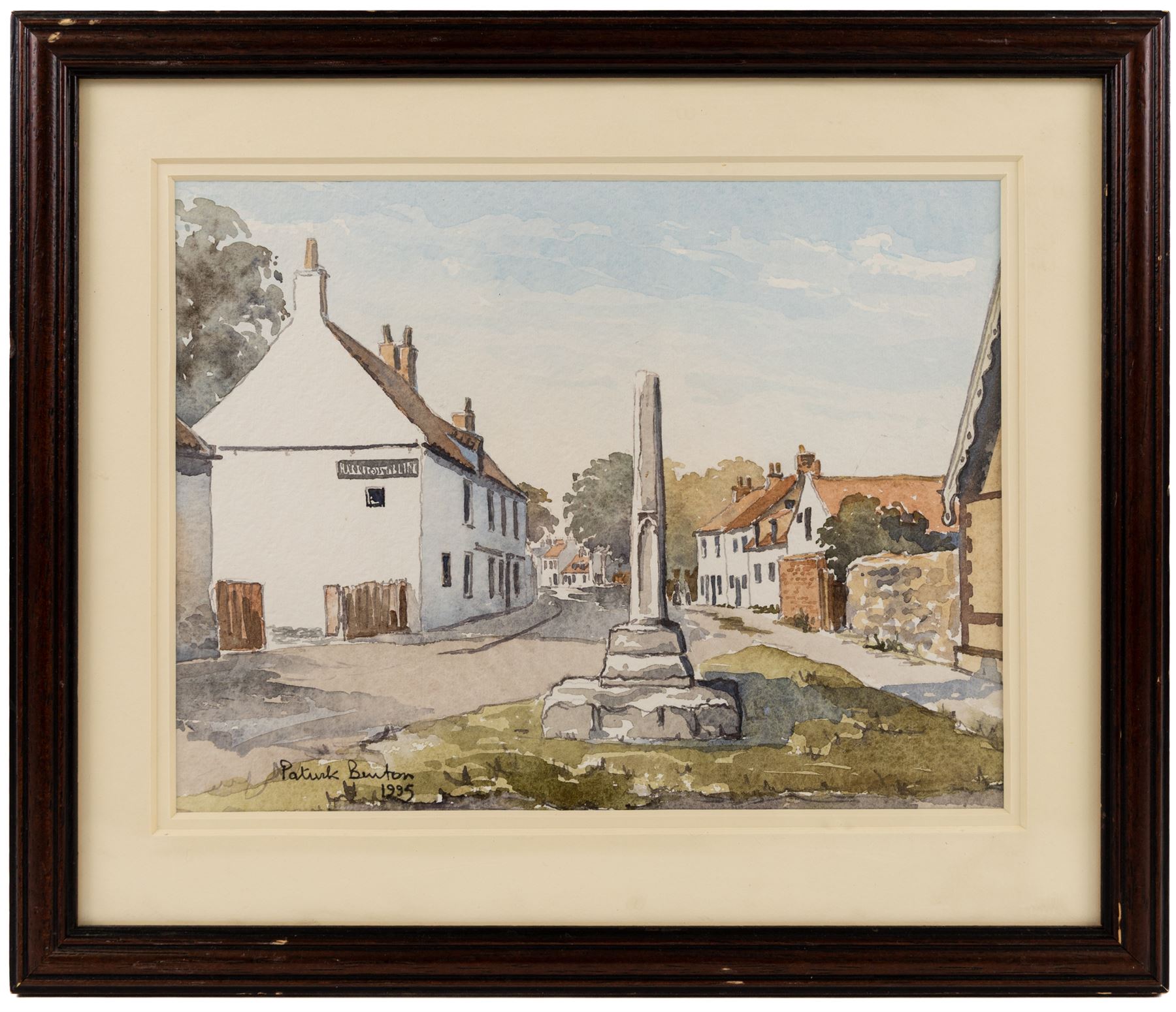 Patrick Austin Burton (British 1930-2009): A View of Hornsea Mere and The Old Cross, pair of watercolours signed and dated 1995, 18cm x 24cm (2)
