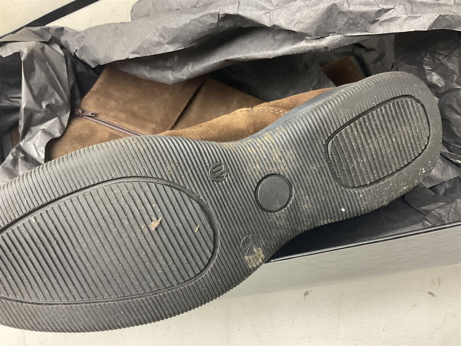 Collection of designer ladies shoes and boots, to include Donald J Pliner black court wedge, Stuart Weitzman over the knee stretch boots, Aquatalia Carmen boots, two pairs of Kurt Geiger ankle boots and Russel & Bromley Canterbury riding boots, various sizes, all in boxes (6)