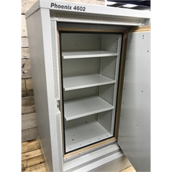 Large commercial safe by Phoenix, model no. 4602, interior fitted with three adjustable shelves, with two keys, external dimensions - W80cm (including hinges), H138cm, D64cm (including hinges), internal dimensions - W47cm, H93cm, D30cm 