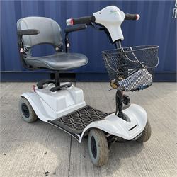 Four wheel electric mobility scooter in white with keys and charger  - THIS LOT IS TO BE COLLECTED BY APPOINTMENT FROM DUGGLEBY STORAGE, GREAT HILL, EASTFIELD, SCARBOROUGH, YO11 3TX