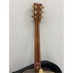  Yamaha model LLX6A acoustic/electric guitar with rosewood back and sides and spruce top, fitted with Yamaha tuner, serial no. QPH150011, L104cm, in hard carrying case. From the collection of the late John Burgess of Beverley who played in the bands Penjants, Wine, Strollers, Revox, Sound Foundation, Pickle Belly Alley, Ragamuffins and Jerryattricks.